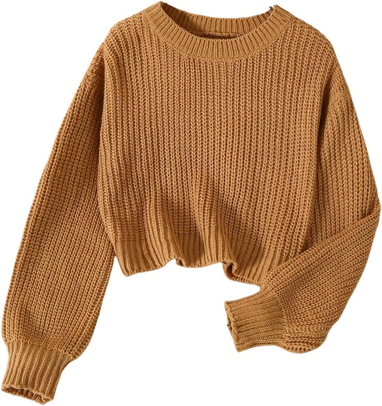 Girl's Cropped Sweaters Long Sleeve Pullover Jumper Tops Knitwear Fall Outfits