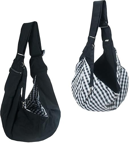 Miniatura 2 de NextFri Mochila para mascotas con correa ajustable para el hombro, bolsa para cachorros, manos libres, reversible, para viajes al aire libre,