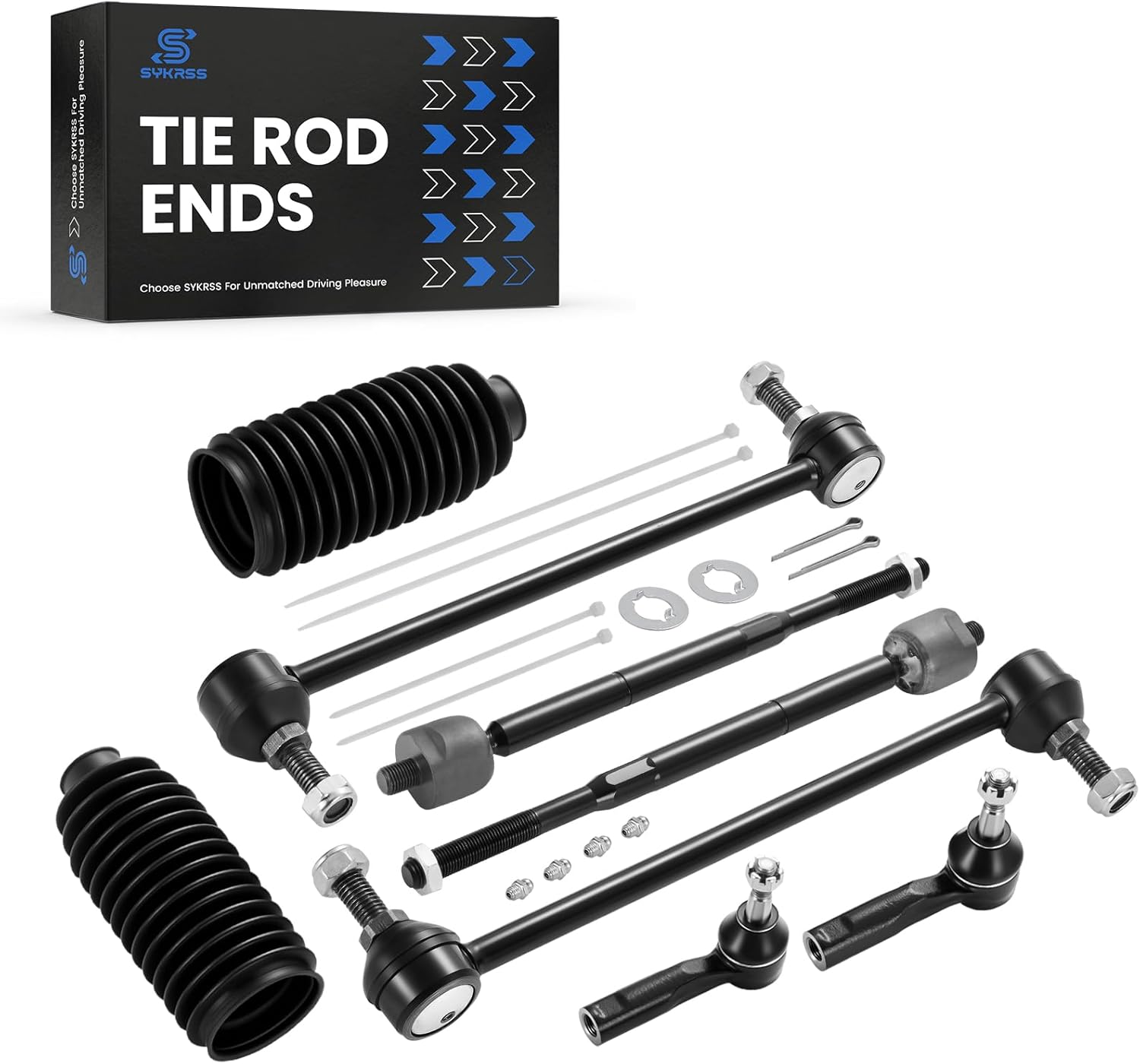 8-PC Steering Suspension Kits Compatible with Chevy Cobalt 2005-2010,2xStabilizer Bar Link K80252,2xOuter tie rod ES800030,2xInner tie rod EV80445,2xdust cover