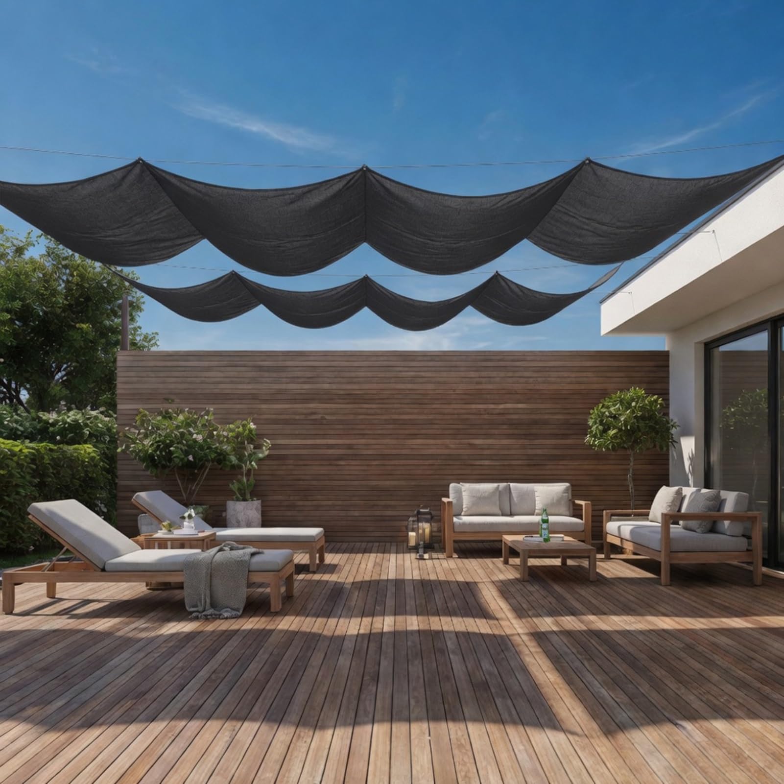 Sonnensegel Einziehbares 265 x 430 cm Nach Maß Wetterfest Markise Maßgeschneidert Uv-Schutz Sonnenschutz Wasserdicht für Markise Terrasse Deck Hof Veranda Pavillon, Dunkelgrau