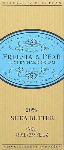 Miniatura 2 de Naturally European Freesia & Pear - Crema de manos de lujo en caja, 20% manteca de karité, 2.5 fl oz, combate la piel seca de esas manos
