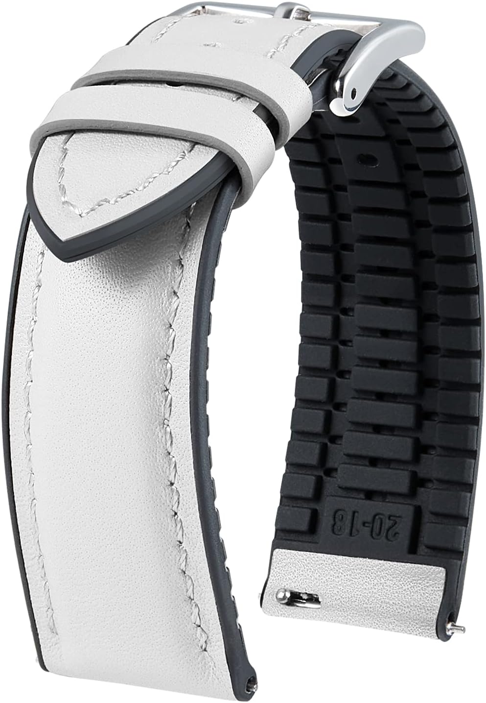 WOCCI 18mm Traspirante Traforato Cinturino In Silicone, Sgancio - Foto 5