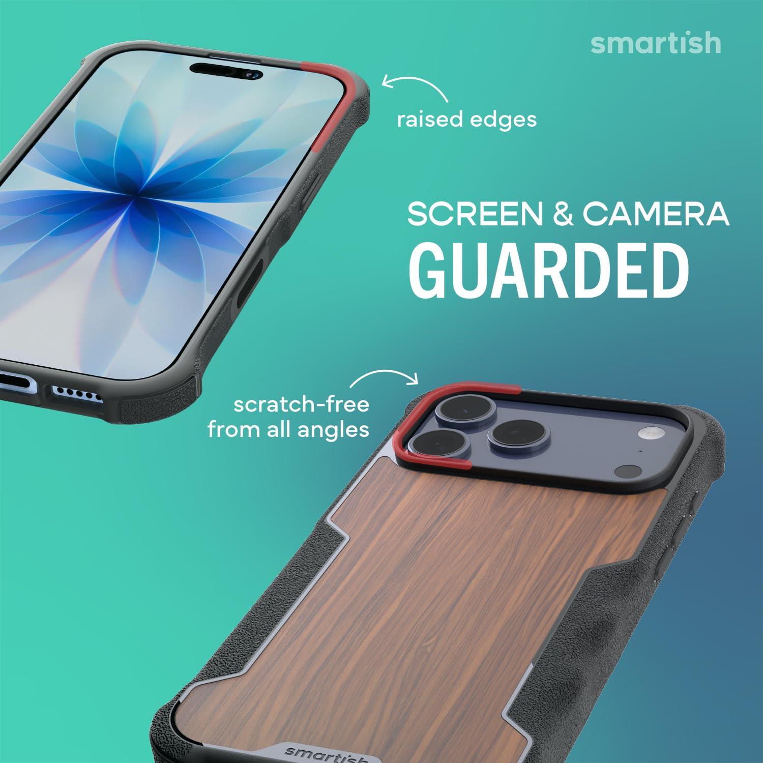 Smartish iPhone 17 Pro Max Hülle MagSafe, Gripzilla, Grip Cover, Woodgrain | Magnetische, robuste, schützende Rüstung in Militärqualität, sturzgetestet ab 1,8 m, stoßfest, Silikon-Innenseite