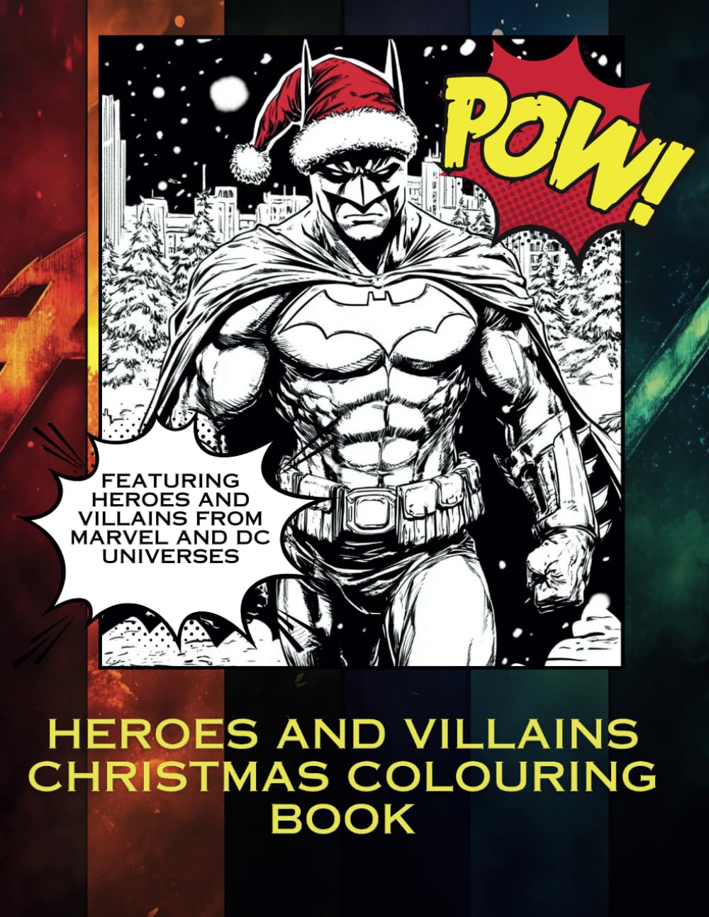 heroes and villains christmas colouring book