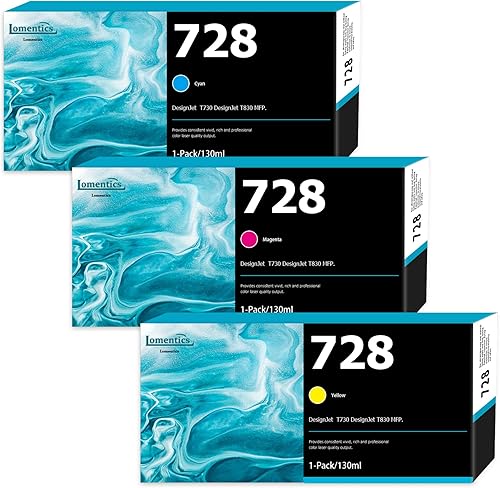 LOMENTI - Cartuchos de tinta de 4.4 fl oz (paquete de 3 unidades, 1 cian, 1 magenta, 1 amarillo) - Cartucho de tinta compatible con impresora HP