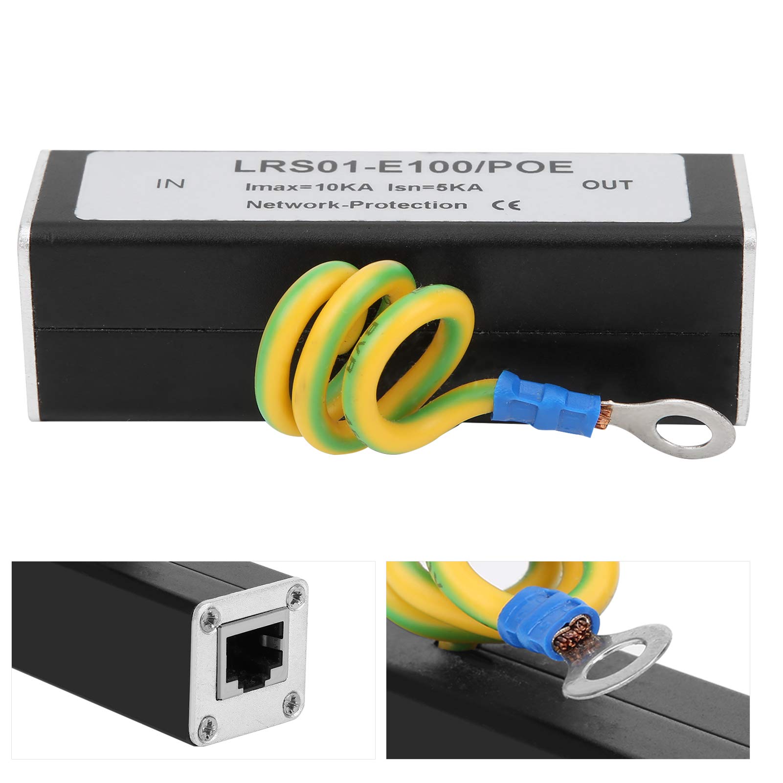 Protezione Contro Le Sovratensioni Ethernet, Dispositivo Scaricatore di Reti POE Protezione Contro Le Sovratensioni di Rete Adattatore di Estensione per Dispositivo di Protezione Scaricatore Esterno
