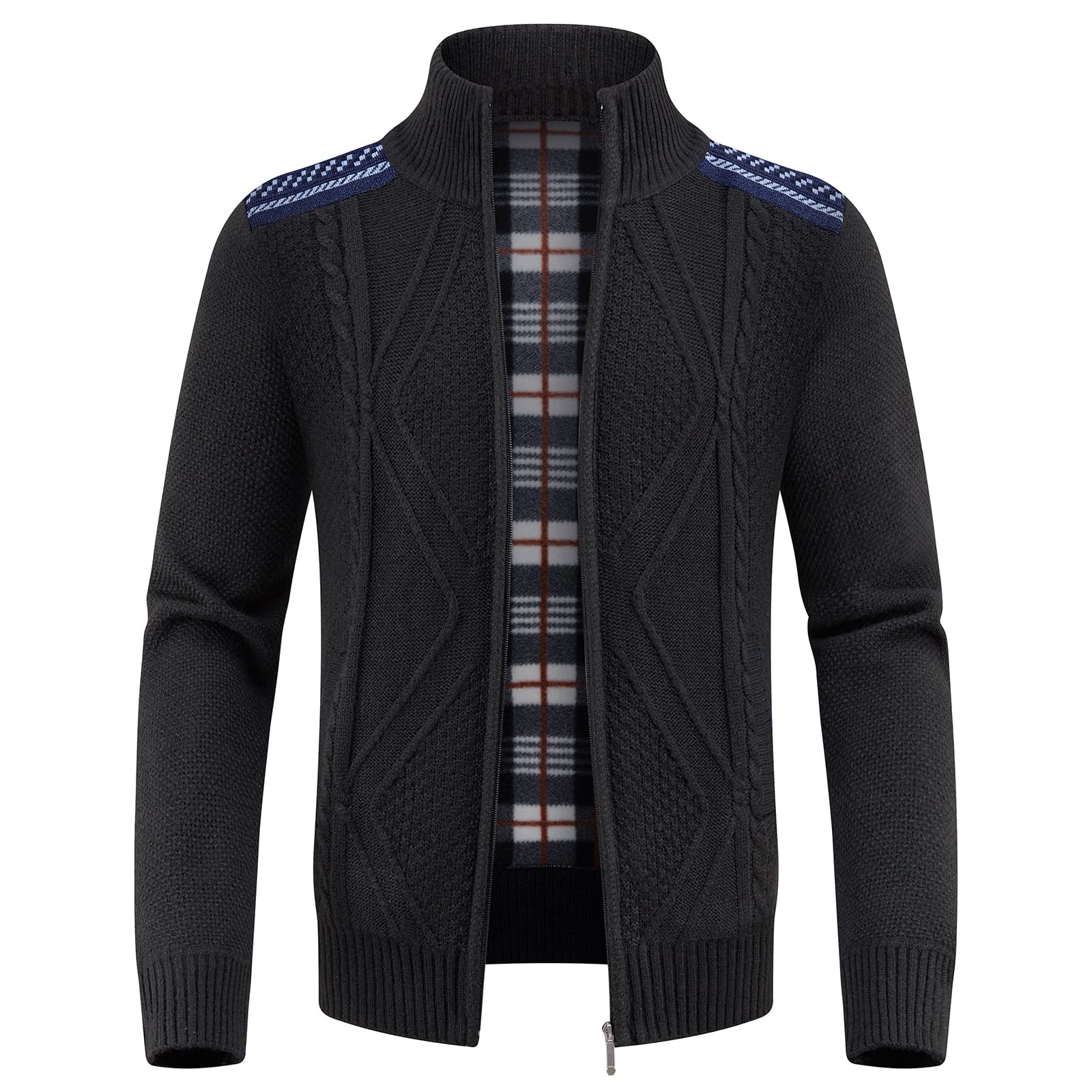 KUDORO Strickjacke Trachtenjacke Herren Cardigan mit Reißverschluss