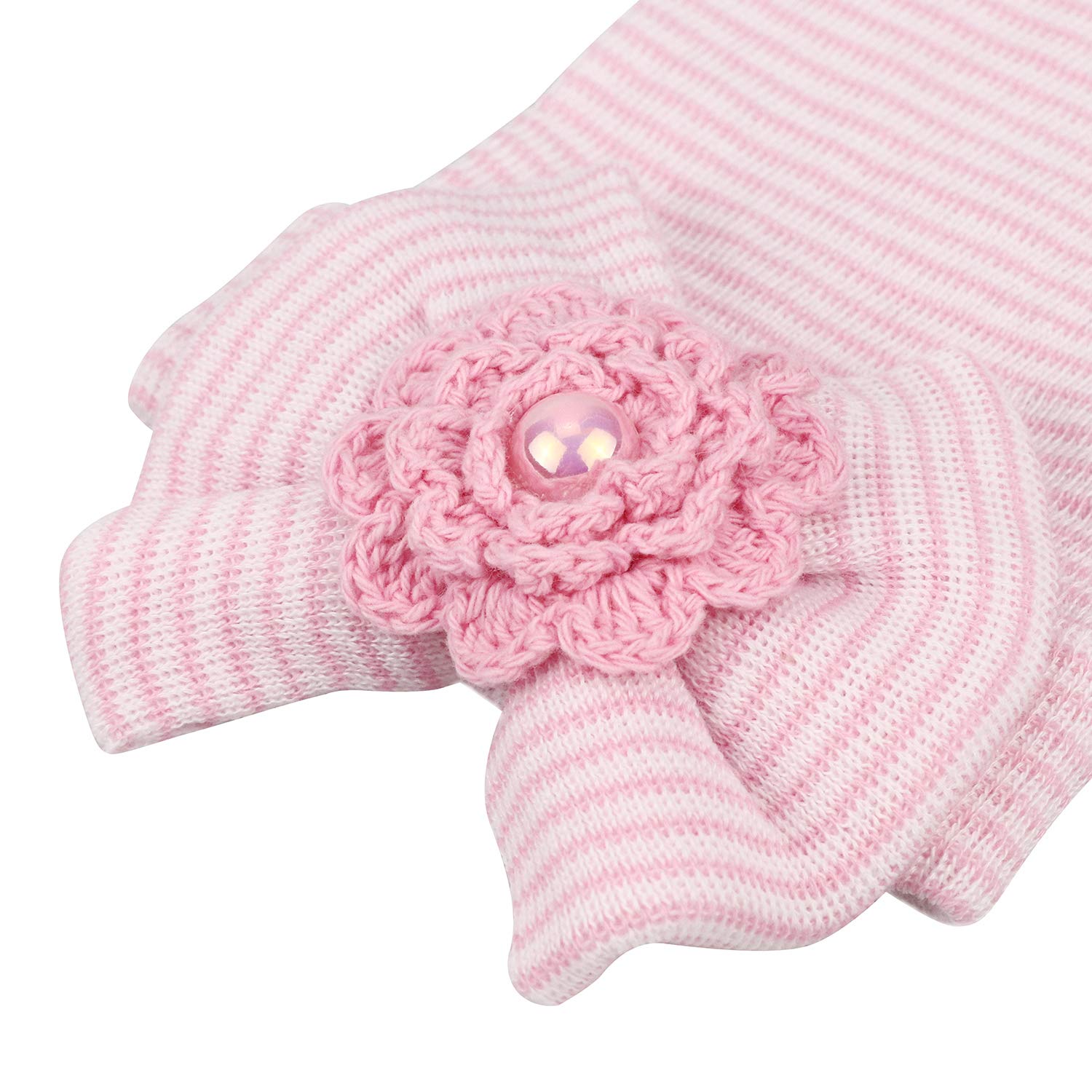 DRESHOW Guanti Neonato Cappellini Neonata Cotone - 3 Paia Guanti per Neonati e 5 Pezzi Berretti per Neonati, Ragazzi, Ragazze, 0-3 Mesi