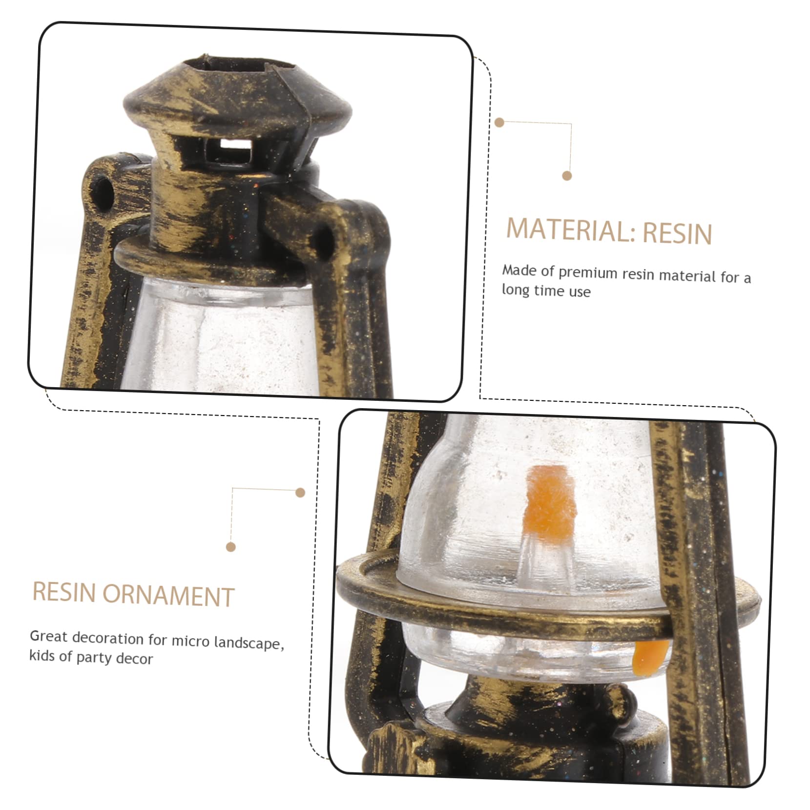 HEMOTON 4pcs Resin Craft Miniature Table Lamp Ornament for Micro Landscape Decor Model