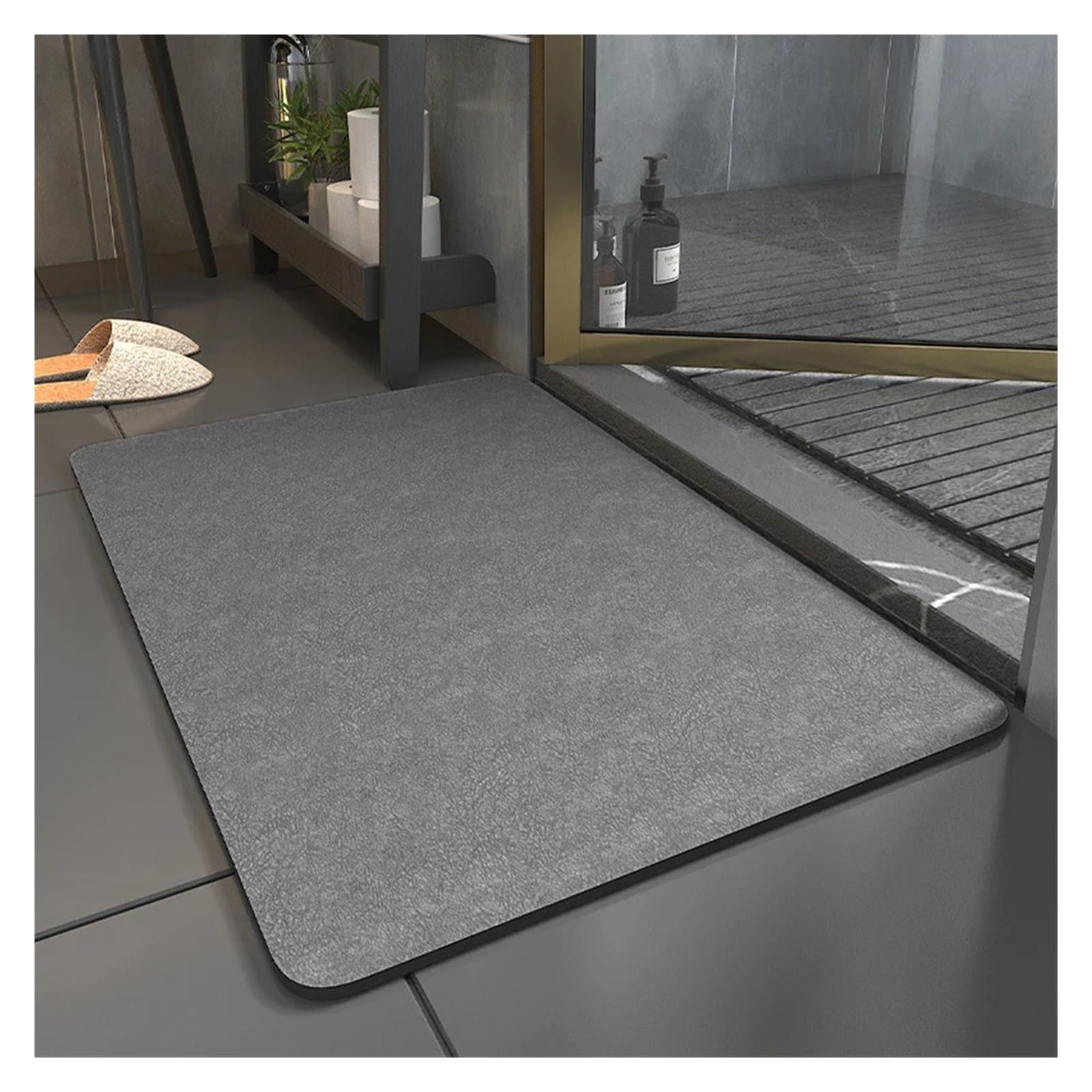 Tapis de cuisine antidérapant lavable couleur unie doux pour entrée de bain