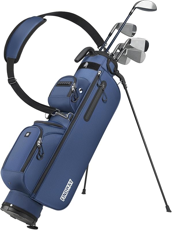 Findway 3 Way Small Golf Bag Lightweight Pitch and Putt Golf Bag with Stand, Adjustable Dual Straps, Golf Stand Bag for Extra Storage in a Smaller Size, Golf Gifts for Men and Women