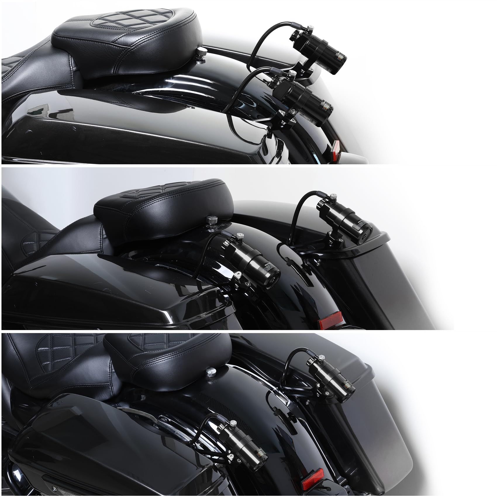 Green-L Serbatoio remoto ammortizzatori posteriori per sospensioni adatte per Harley Touring Road King Glide Street Glide 2014-2024 (B)