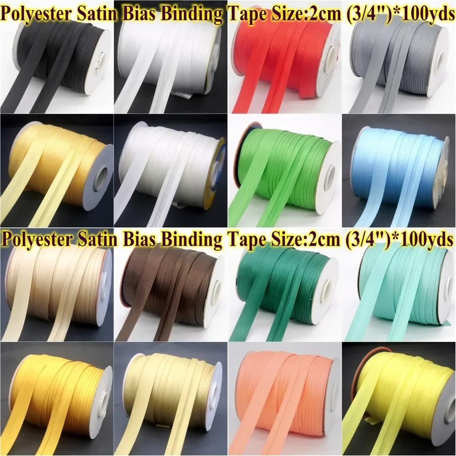 Ruban de Biais en Satin Polyester