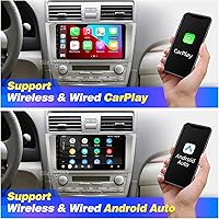 Vista 2 de Para Camry Upgrade Android Radio Compatible con Carplay Android Auto, Estéreo de Coche Bluetooth Navegación Pantalla Táctil Reproductor Multimedia