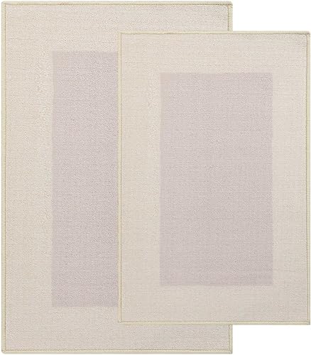 BLUENILEMILLS BNM - Modernas alfombras de cocina Troy, lavables a máquina, antideslizantes, altamente absorbentes, juego de alfombras decorativas