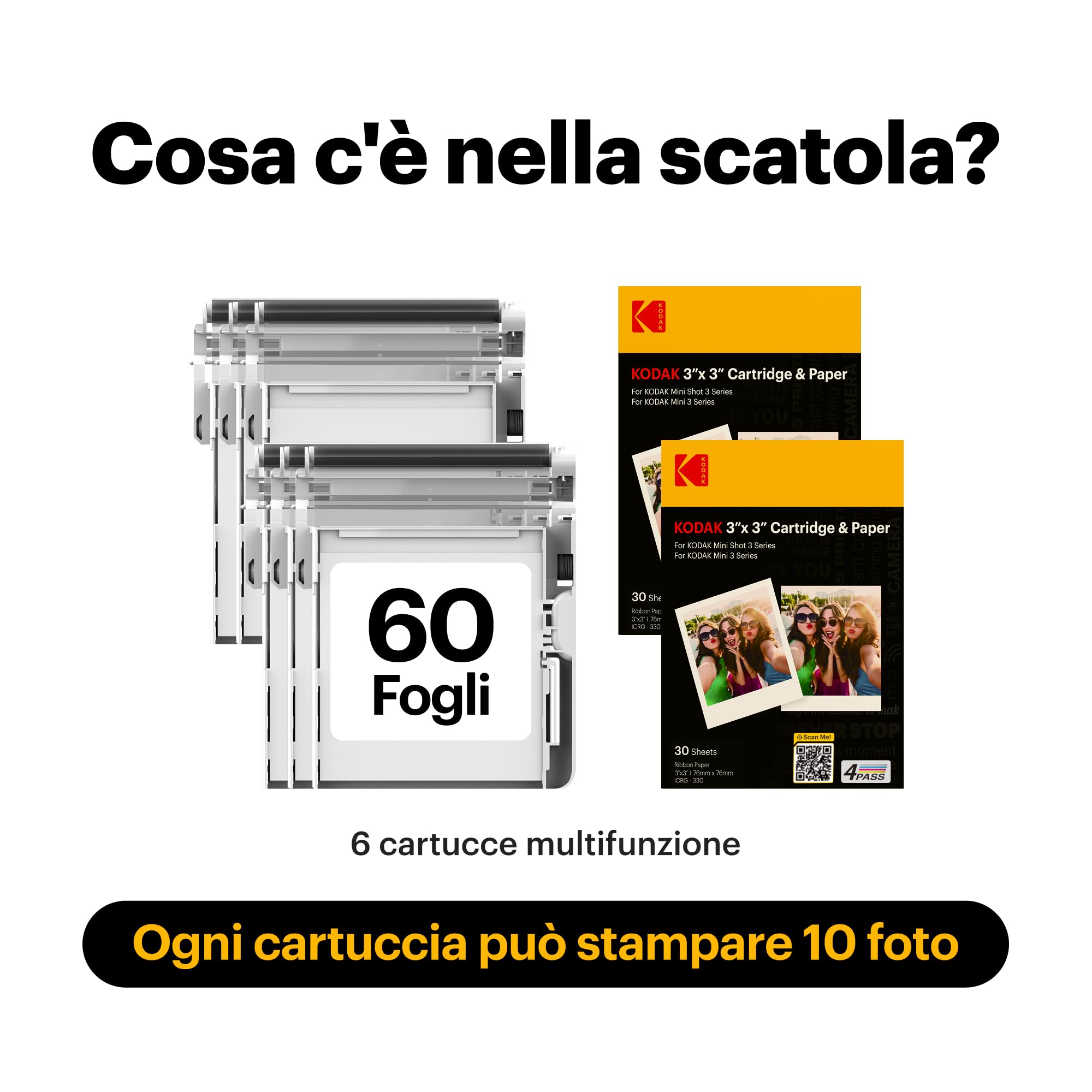 KODAK ICRG360 – fotografica per 60 foto (7,6 x 7,6 cm) – Compatibile con KODAK Mini Shot C300, C300R, MS300, P300R