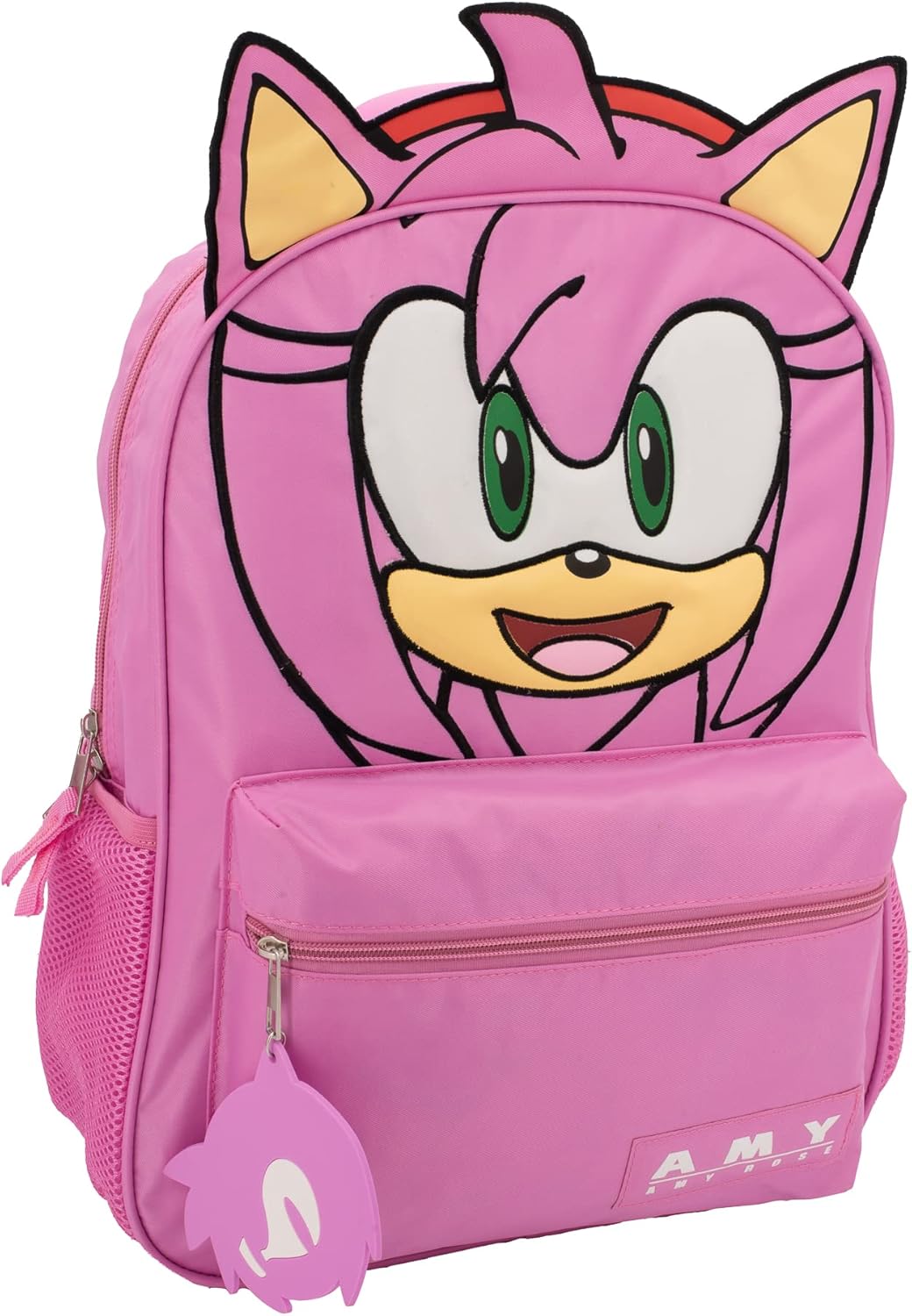 AI ACCESSORY INNOVATIONS Sonic The Hedgehog Backpack for Boys & Girls, Bookbag with Adjustable Shoulder Straps & Padded Back, Amy Rose 16 Inch Schoolbag with 3D Features, Durable School Bag for Kids - Image 2