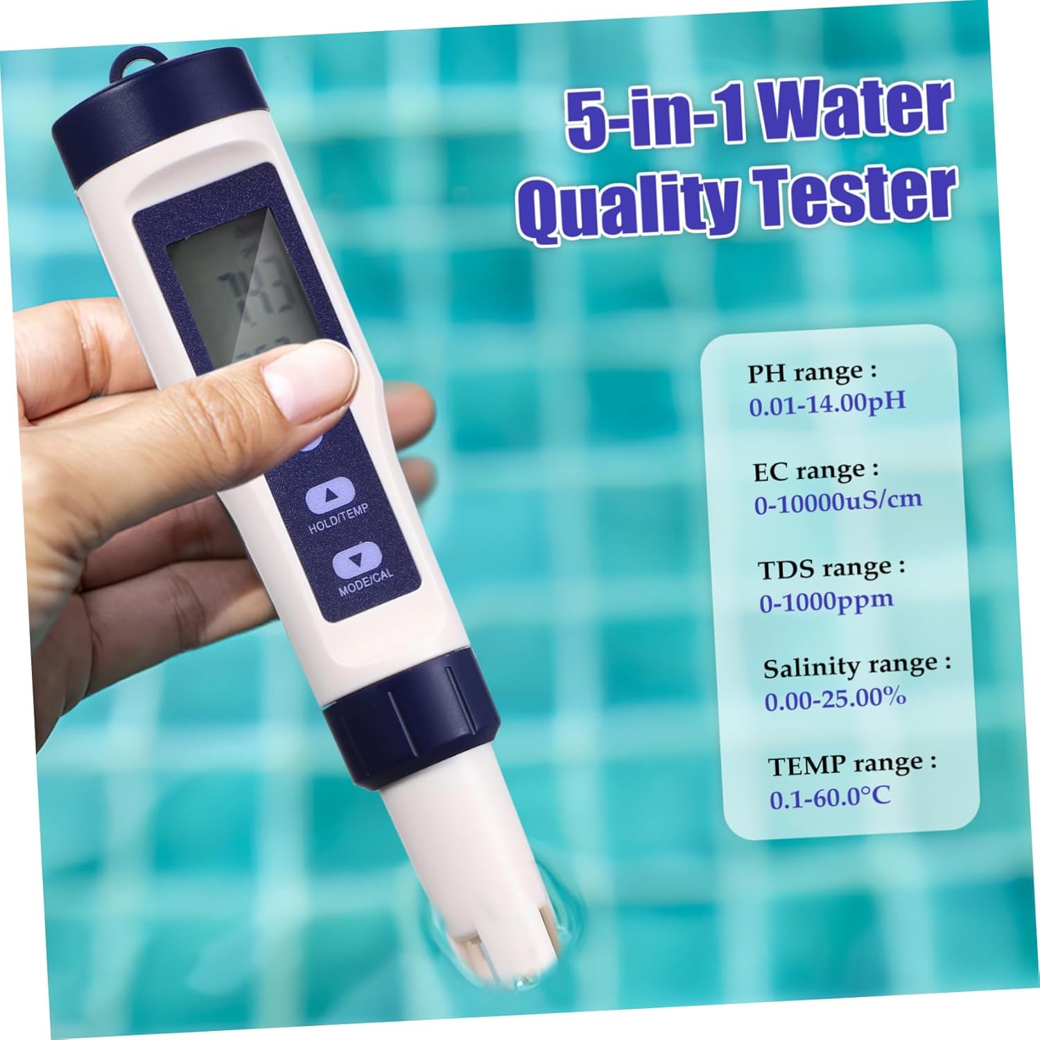 PRETYZOOM Water Quality Tester Digital Ph Tester for Drinking Water Pools Aquariums Accurate Portable Water Tester for Home Use