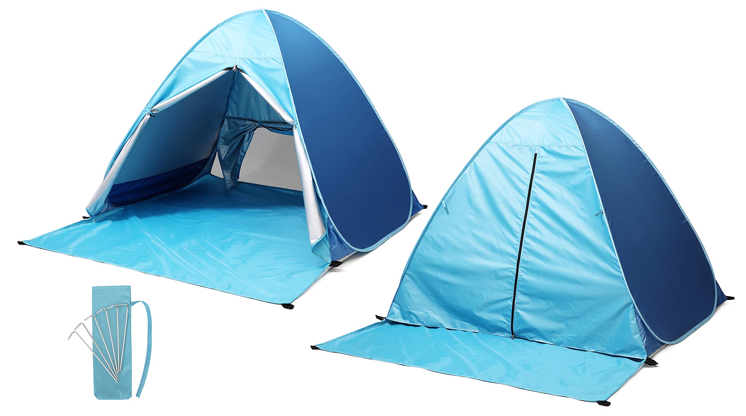 2-3 Person Pop Up Beach Tent Portable Sun Shelter UV Protection Water-Proof with Cover and Carry Bag for Camping, Barbecue, Gardens, Fishing, Hiking, Picnic and Beach image 5