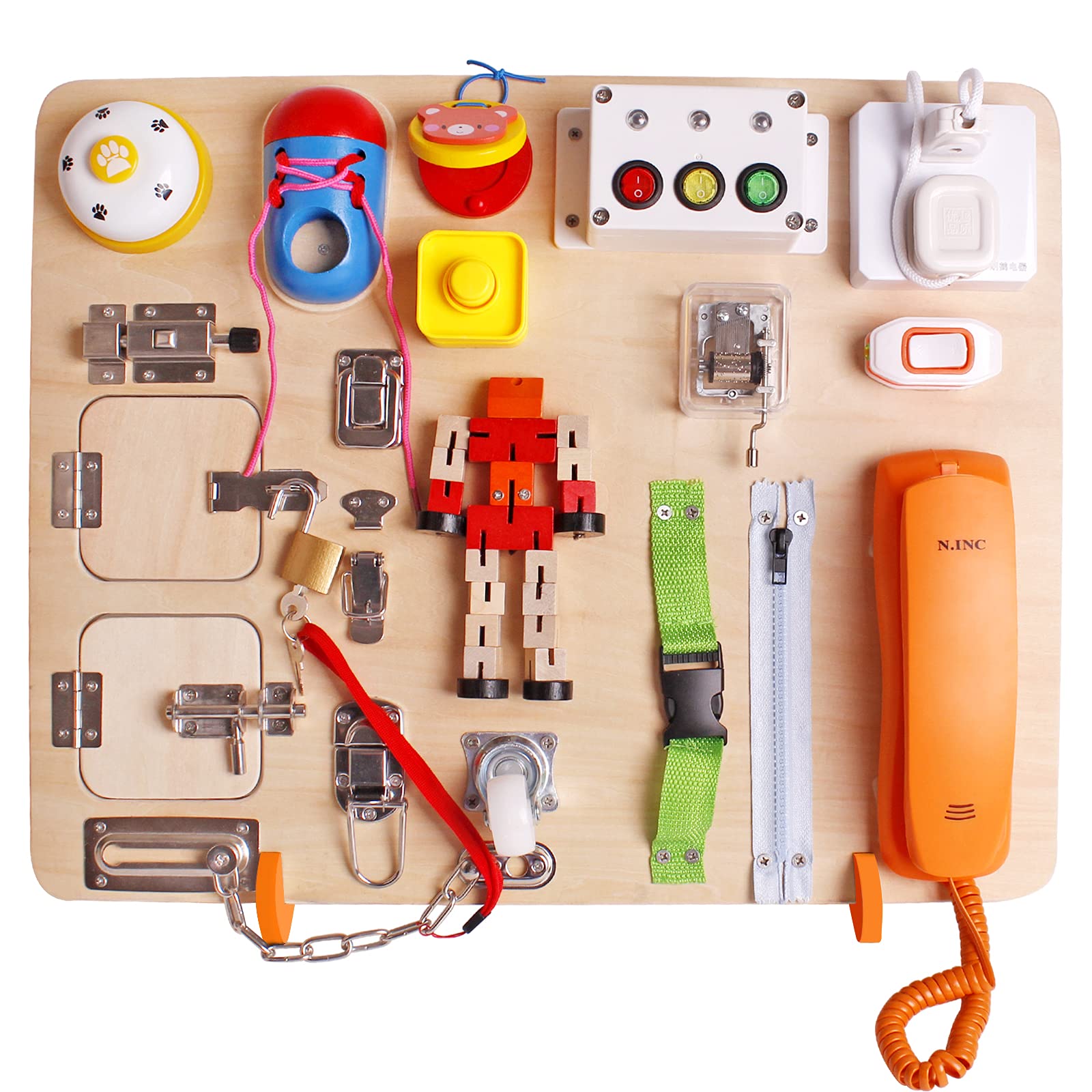 Tangame Montessori Busy Board, a Busy Plank Toy for Young Children, a Travel Toy with Educational Activities and fine Motor Skills Activities, Suitable for 3-Year-Old Boys and Girls