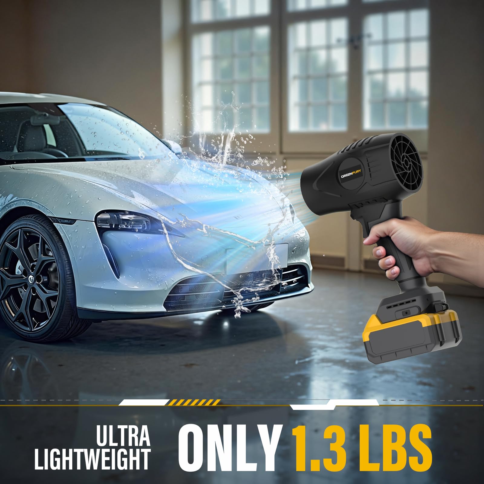 Soffiatore per foglie senza fili compatibile con batteria Dewalt 20V Max (solo strumento) | Soffiatore portatile leggero da 430 CFM e 125 MPH, ideale per detriti da patio, foglie e pulizia della neve