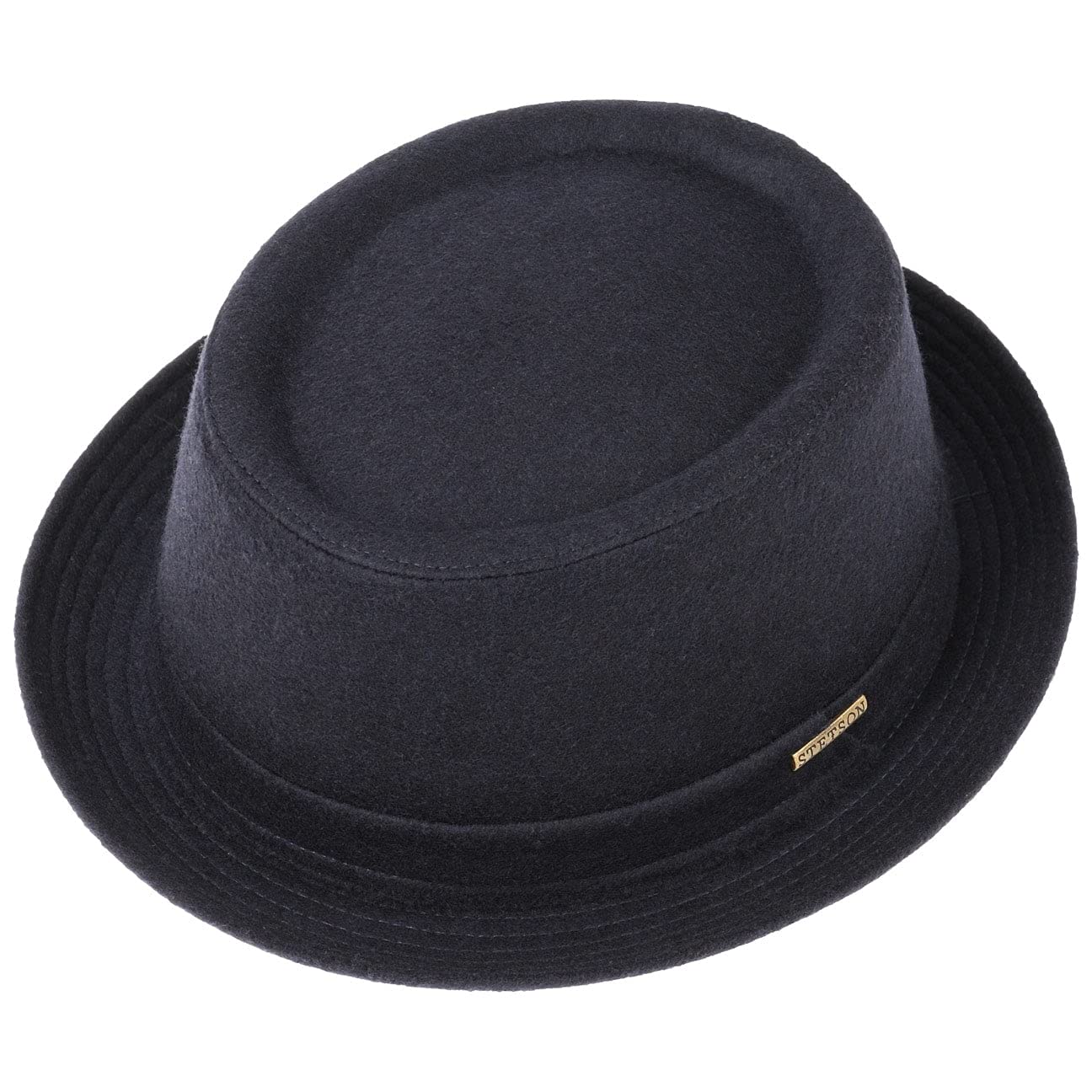 Stetson Wool Pork Pie Sombrero Hombre Mujer Sombrero de Fieltro Made in Italy Lana Virgen Forro de algodón Fedora Otoño Invierno