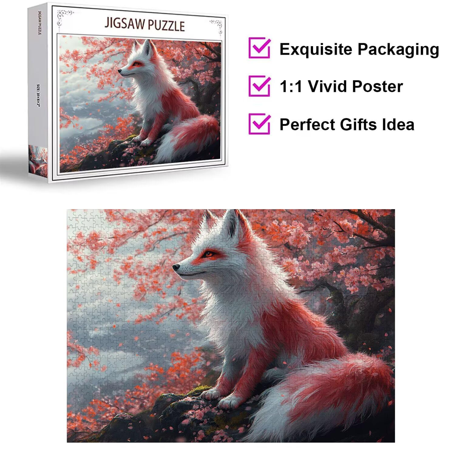 Puzzle 3000 Pezzi volpe Puzzle Adulti, Gioco Educativo, n-260 | Jigsaw Puzzles ciliegio in fiori, Impossibile Difficile Sfida, Classici Gioco Familiare, Giochi Divertenti, Idee Regalo