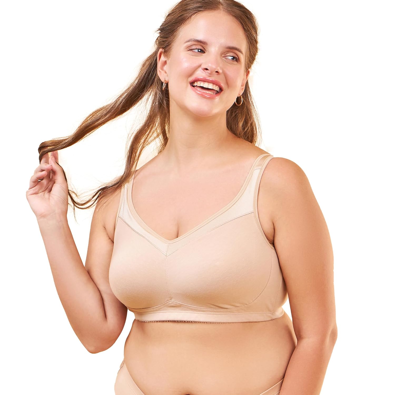 Enamor Full Support Super Lift Women’s Cotton Everyday Minimizer Bra – Non Padded, Wirefree, Full Coverage – A112 (Available in Plus Sizes)