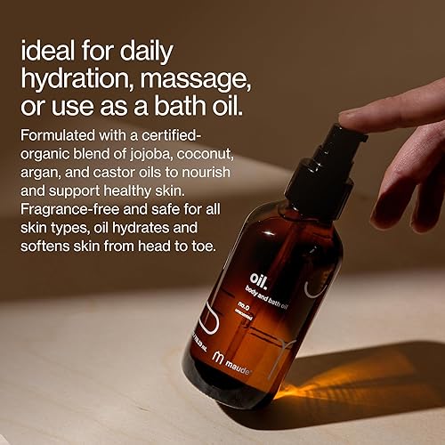 Miniatura 2 de Maude Oil No. 0 - Hydrating Organic Massage + Body Oil - Skin Moisturizer with Organic Jojoba, Coconut & Castor Oil - Rich in Vitamin B + Vitamin E