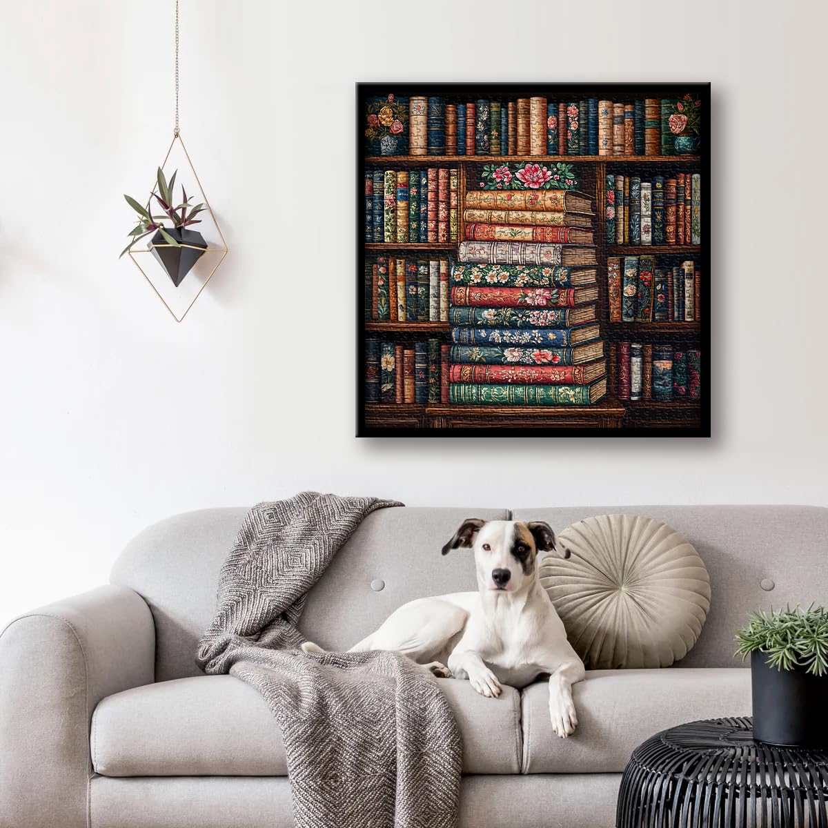 1000-Piece Vintage Bookshelf Jigsaw Puzzle - Book & Flower Design, Challenging Adult Puzzle - View #5