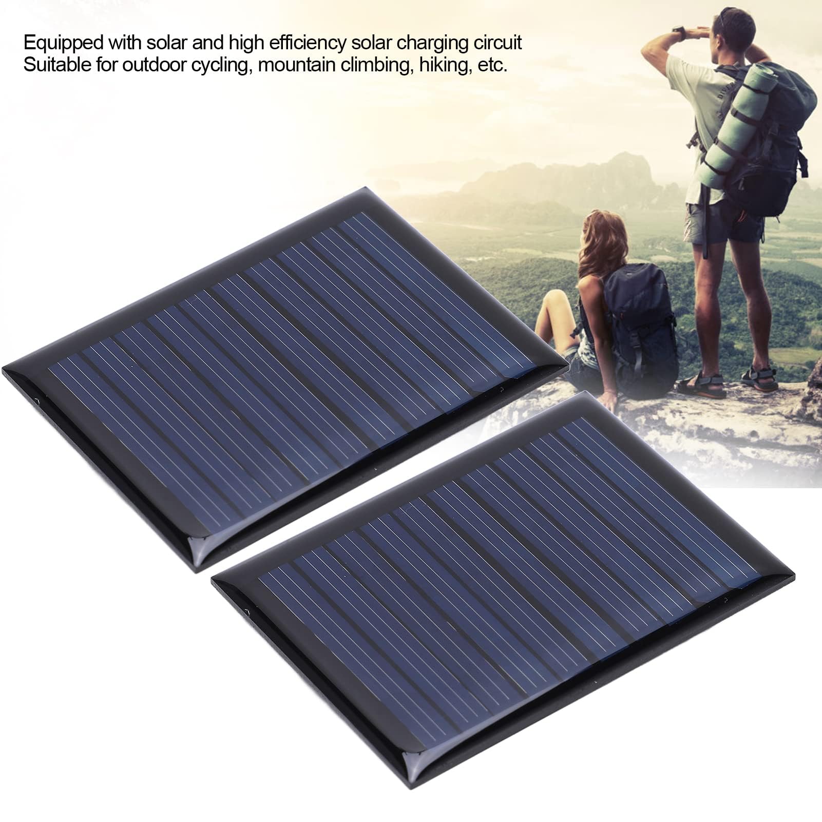 Pannello Solare Mini, 5V 50mA 60x40mm Monocristallino Compatto, Modulo Energia Solare per Dispositivi Esterni IoT Robot Elettronica Portatile