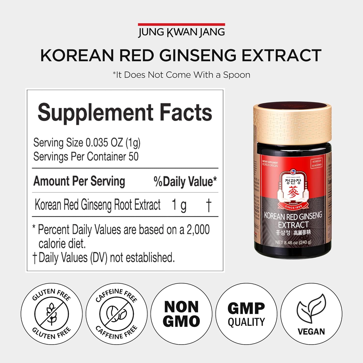 JUNG KWAN JANG Korean Red Ginseng Concentrated Extract 120g, Premium Korean Ginseng Roots, Immune System Booster, Energy Stamina, Antioxidants Healthy Memory, Blood Circulation - Image 7