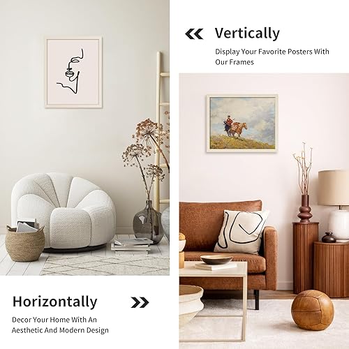 Miniatura 3 de DOAI ART Marco de póster de 16 x 20 pulgadas, paquete de 2 marcos de fotos de roble y veta de madera de 16 x 20 pulgadas para montaje en pared