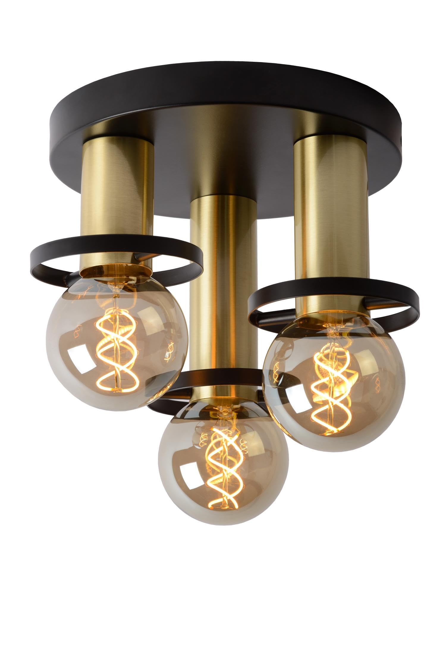 Anaka Modern Flush Ceiling Light - Ø 30cm - 3xE27 - Black