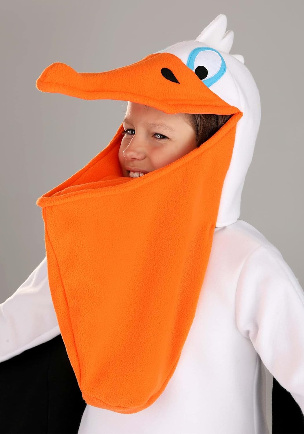 Pelican Bird Costume for Kids - Fleece Suit, Headpiece, Pants with Shoe Covers