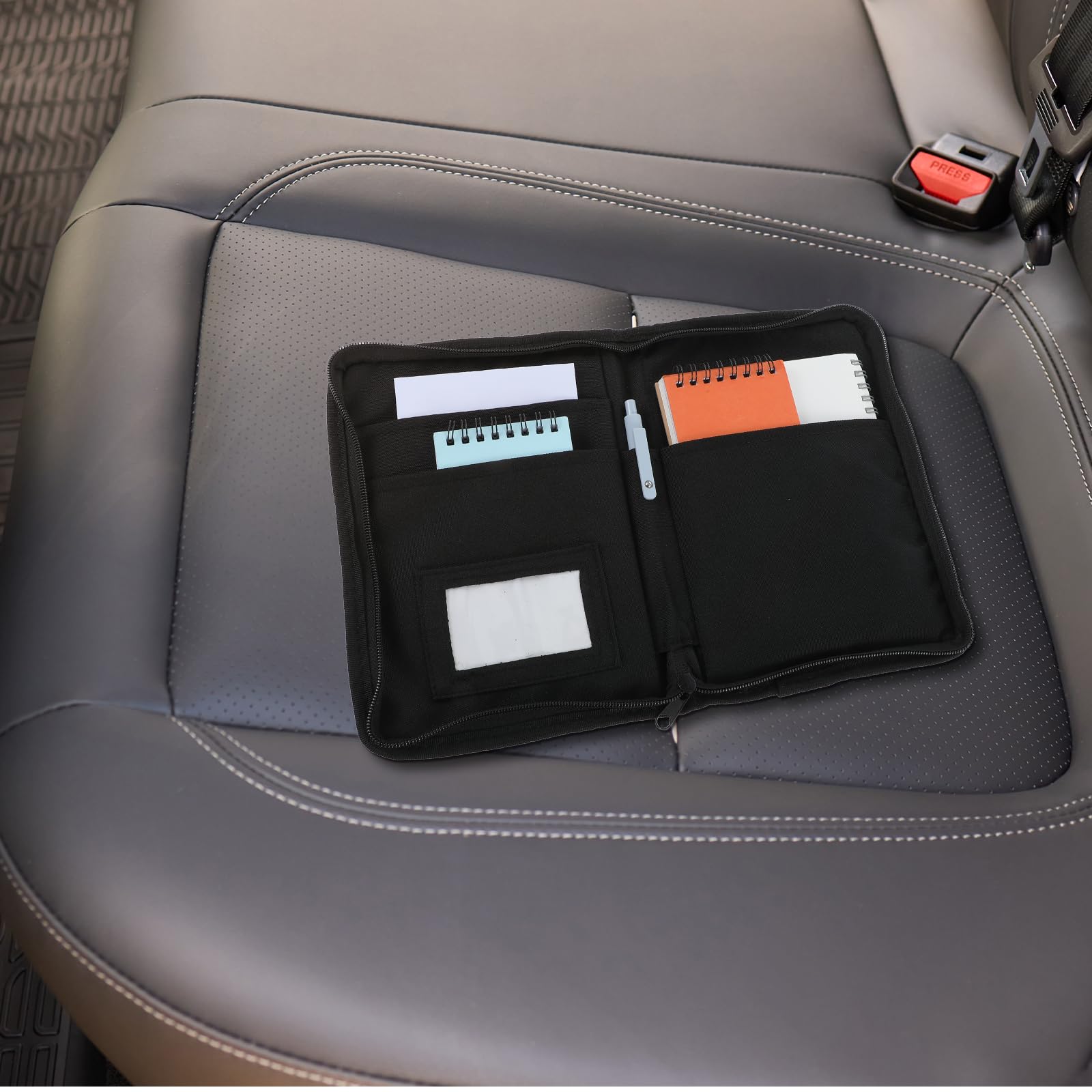 Carpeta para vehículos Carpeta para documentos A5, 24 x 17,5 cm Organizador de guantera para automóvil con múltiples compartimentos, para guardar cheques, facturas, recibos y billetes