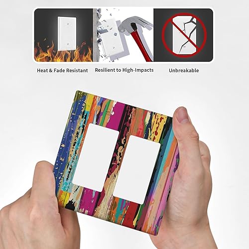 Vista 568 de Cubiertas decorativas de salida de estrella de mar playera, tablero de madera azul de concha de mar de 1 banda, decoración individual GFCI, placa