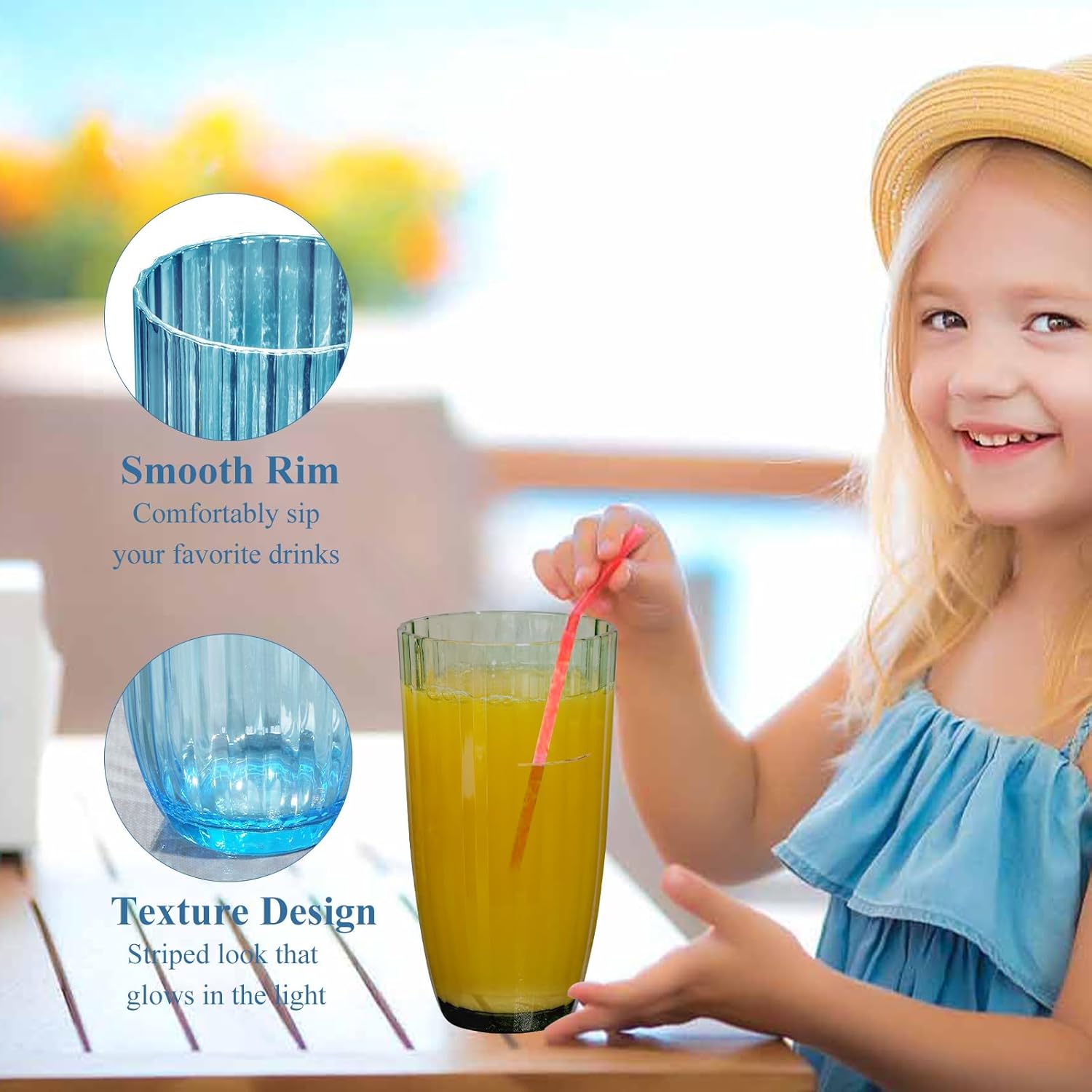 Acrylic Clear Highball Plastic Cups | Plastic Reusable Tumblers 20oz (Set of 8) | Stackable | BPA-free Tumblers | Shatterproof | Top-rack Dishwasher Safe - Image 4