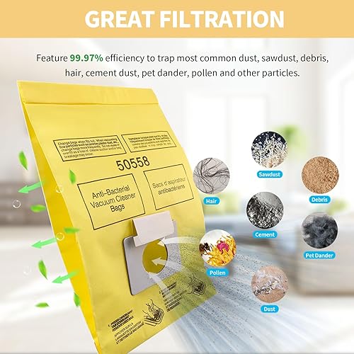 Miniatura 4 de Paquete de 20 bolsas de vacío de repuesto 5055 para recipiente tipo C/Q 5055 50555 50557 50558 50403 50410 53291 tipo C-5 C-18 amarillo