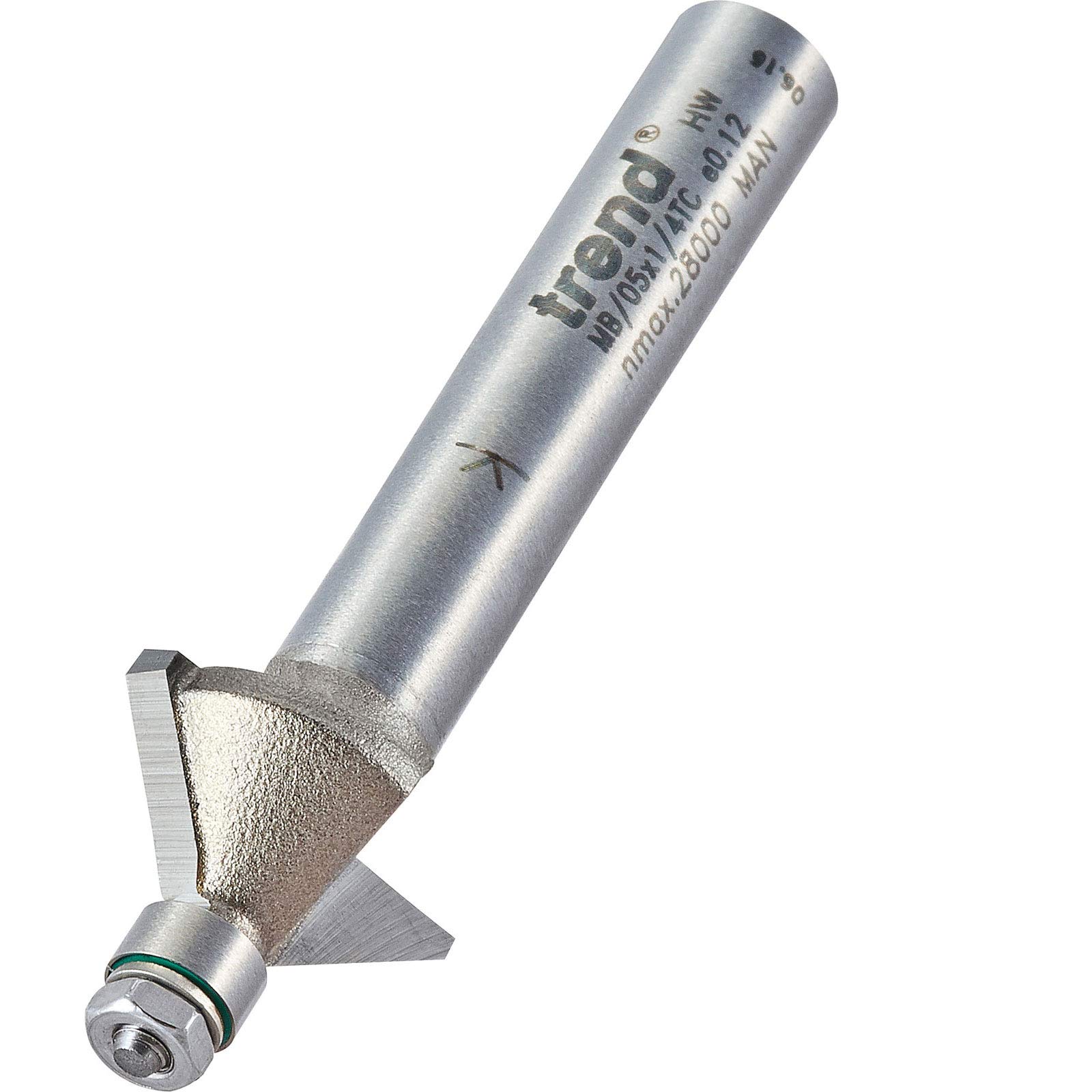 TrendProfessional MB/05X1/4TC Router Bit - 1/4 SHANK MINI GUIDED CHAMFER 45 DEGREE X 9/16in DIAMETER 1/4in CUT DEPTH