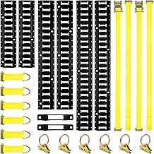 VEVOR E Track Tie-Down Rail Kit 5 Ft. E-Tracks Set With 4 Steel Rails 8 O Ring Anchors 4 Tie Offs D Ring 2 Ratchet Straps Hsfmtcexxjgdrv2ldv0
