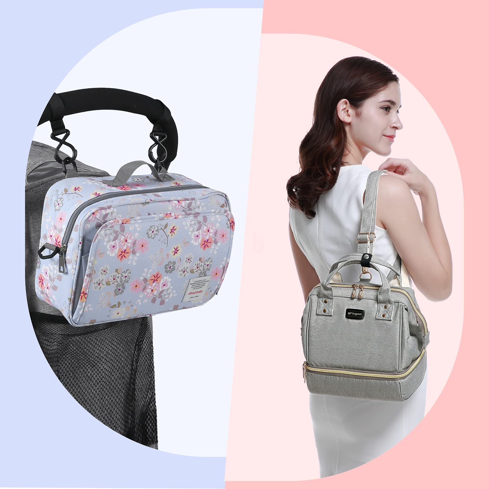 GOGOSO Mini Breast Pump Bag with a Flower Mini Diaper Bag