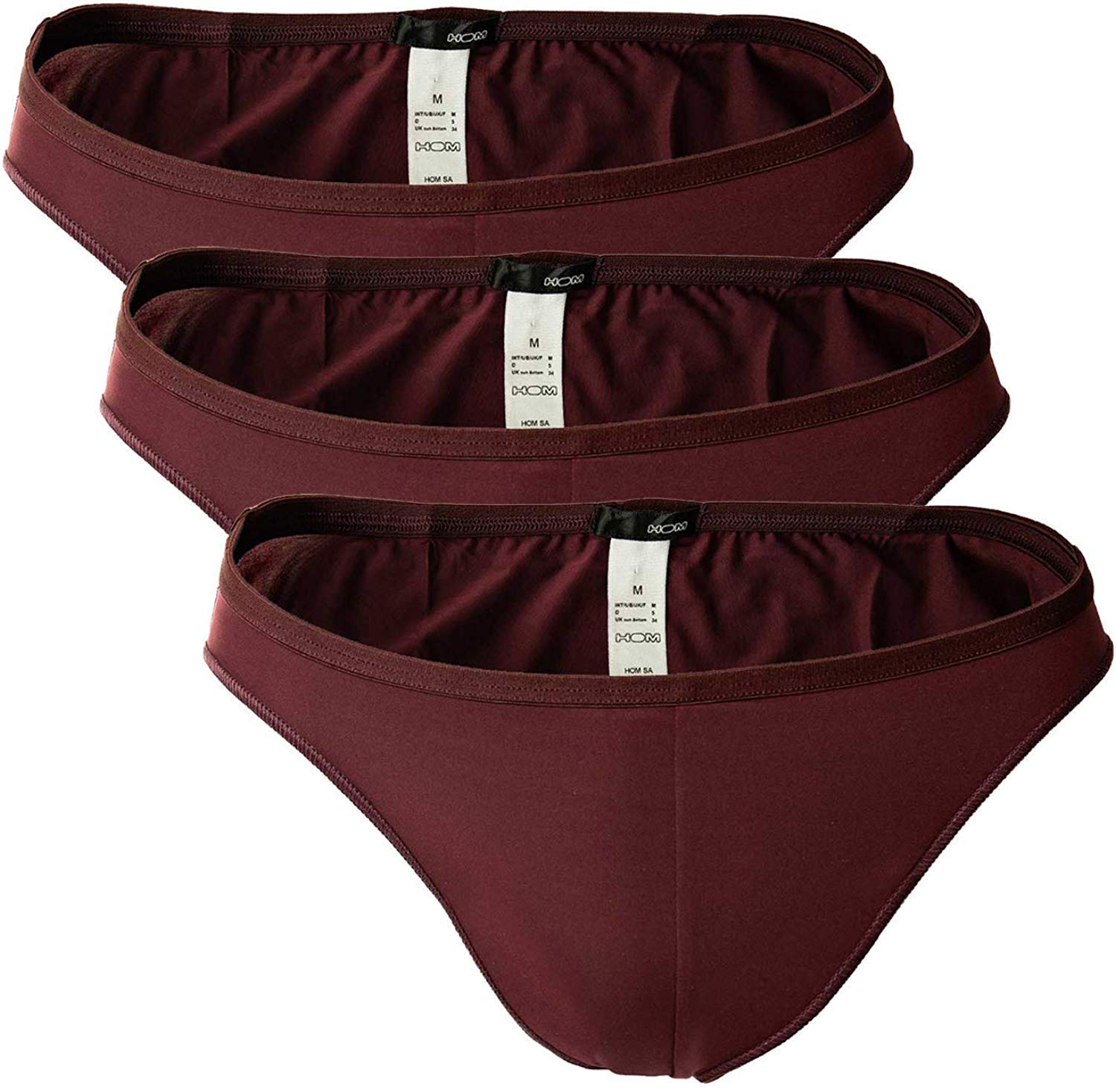 HOM Pack de 3 bragas Micro Briefs Plumes para hombre, de microfibra ultraligera, color liso, pack ahorro (3 x 1 P)