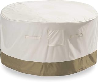 Lumaland Cubierta Lona Protectora Impermeable para Muebles de jardín Cubierta para Mesa Cuadrada de Comedor 67,3 (Alto) cm, 127 (L) cm, 66 (W) cm Oxford 600D 280 g/m² Beige