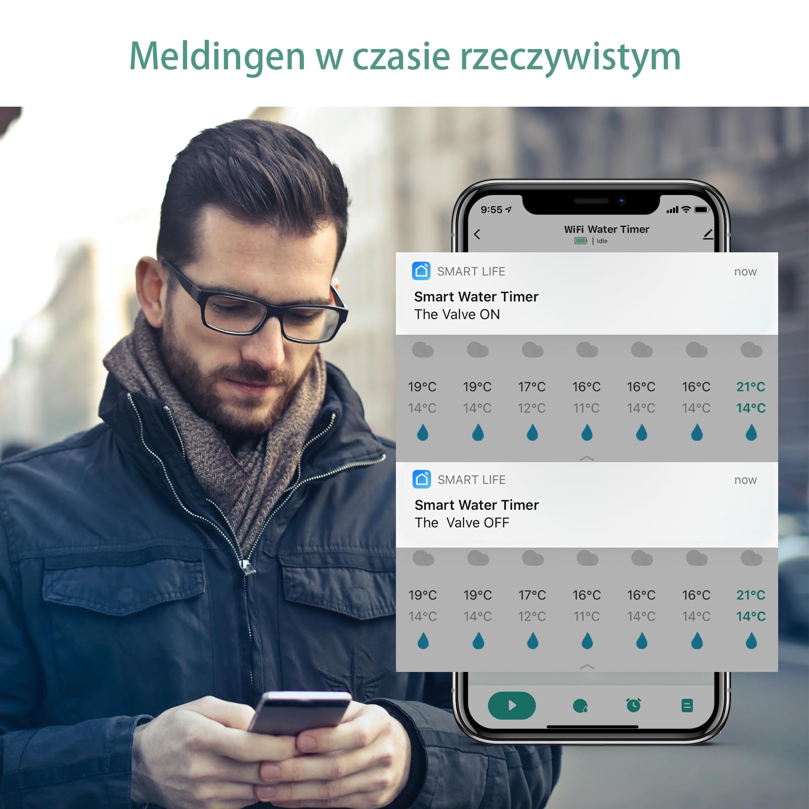 Diivoo sterowany przez aplikację, sterowany czasem i częstotliwością, do automatycznego nawadniania ogrodów i trawników na świeżym powietrzu