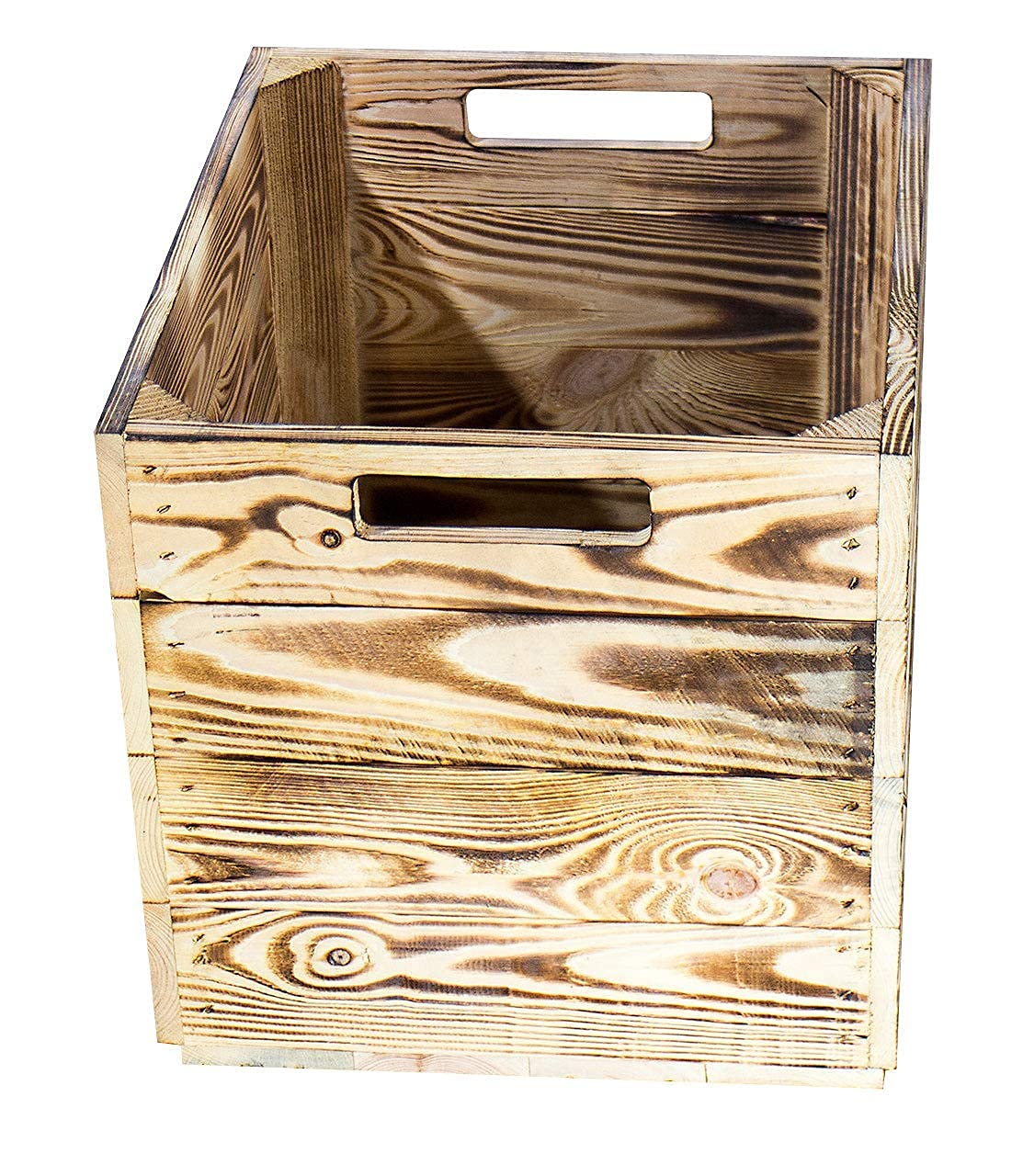 4 schöne Korbkisten aus Holz, passend für Kallax Ikea, zum Verstauen von Schulsachen / Spielzeug, neu, 37,5x32x32,5cm (geflammt)