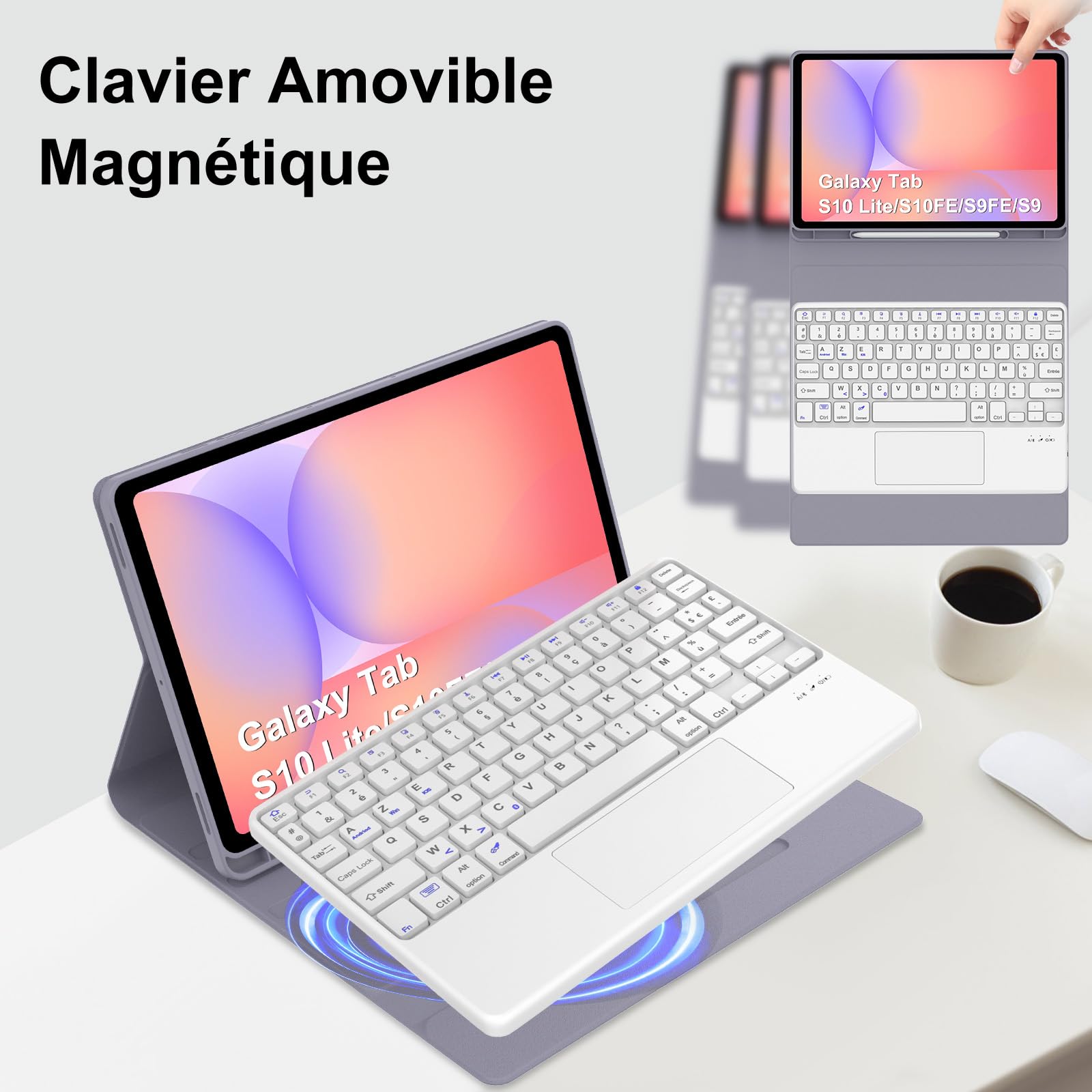 Clavier pour Samsung Galaxy Tab S10 Lite 10.9" 2025/S10 FE/S9 FE 10.9"
