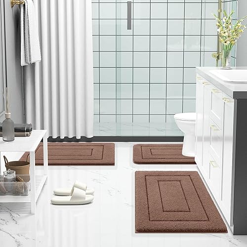 Miniatura 177 de Buganda Alfombras de baño, 24" x 16", Alfombras de baño de microfibra suaves y absorbentes, Alfombra de ducha esponjosa antideslizante, Alfombras de