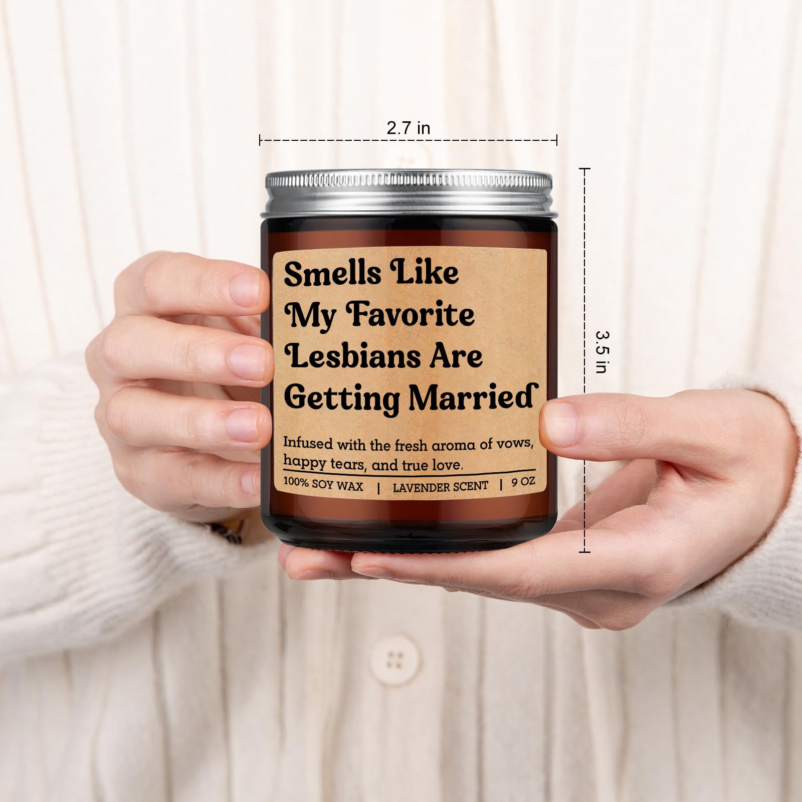 GSPY Scented Candle, Lesbian Wedding Gifts for Couples - Lesbian Engagement, LGBTQ Wedding Gifts for Bride, Her - Funny Mothers Day, Married, Engaged, Bridal Shower Ideas for Newlyweds, Queer, Friend