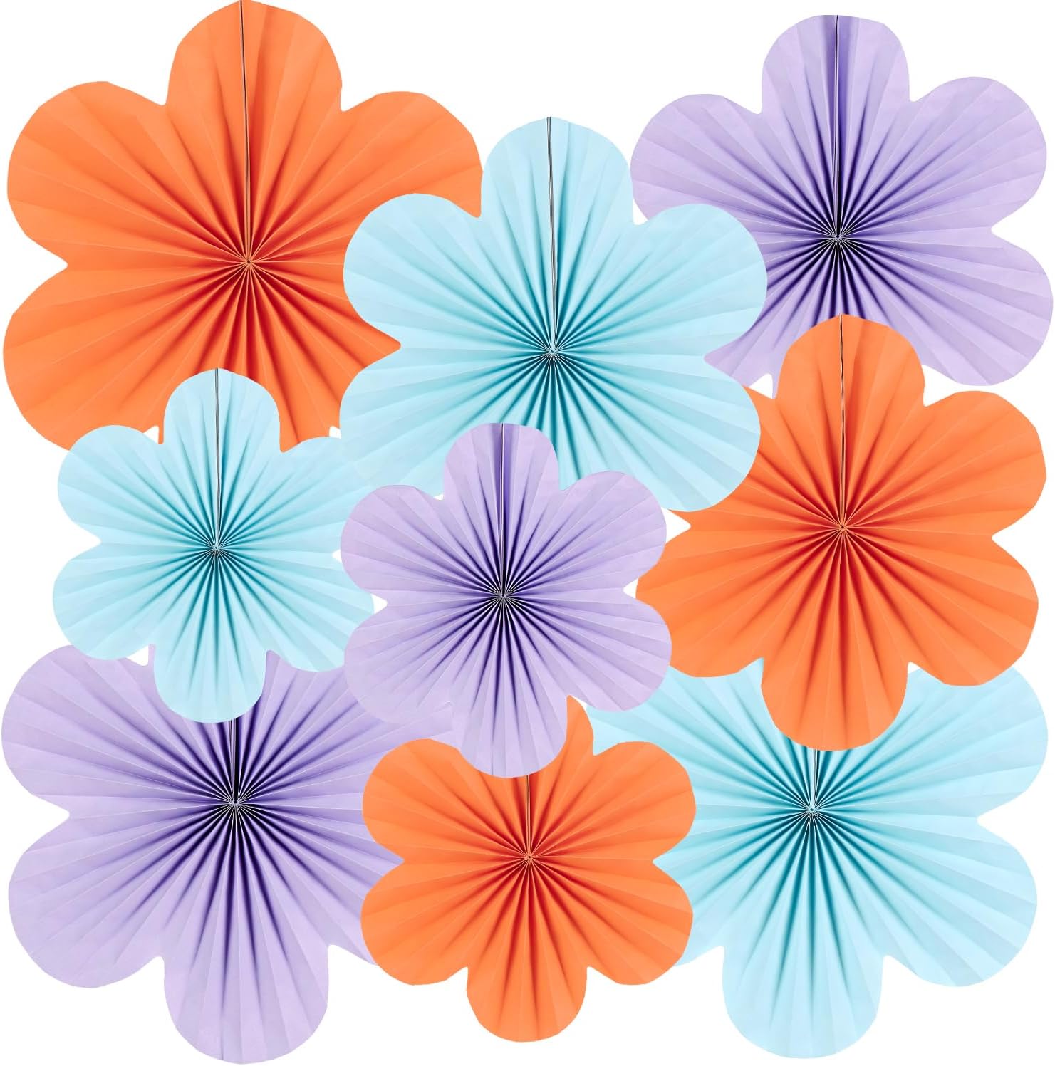 Easy Joy Pack of 9 Decorative First Day of School Paper Flowers Garland